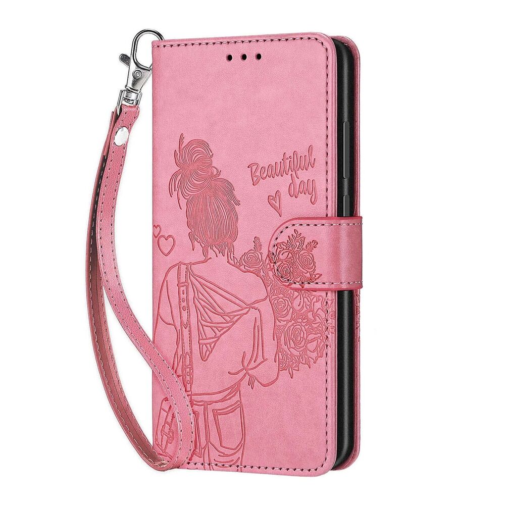 Pink Butterfly Flower Wallet Case for iPhone 16 plus